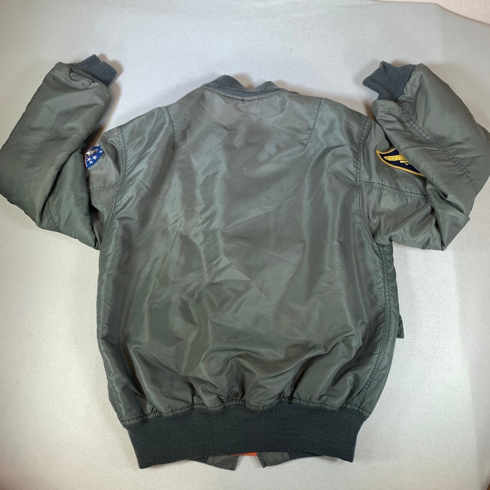 Space gear top gun nasa tomcat f-14 Bomber Jacket usaf vintage USA aviator - Picture 11 of 12